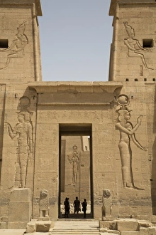 Reliefs Prints: Reliefs depicting the Goddess Hathor, Second Pylon, Temple of Isis, Island of Philae