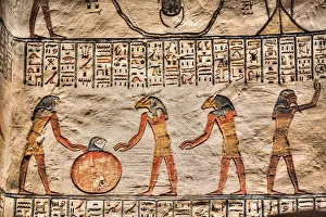 Reliefs, Tomb of Ramses V and VI, KV9, Valley of the Kings, UNESCO World Heritage Site