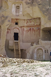 Rock Hewn Prints: Religious frescoes on outside of a rock cut building