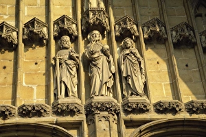 Ghent Prints: Religious statuary, west door, St. Baafskathedraal, Ghent, Belgium, Europe