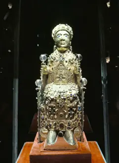 Religious Art Prints: Reliquary statue of Ste. Foy, dating from 7th to 9th centuries and renovated in the 10th century