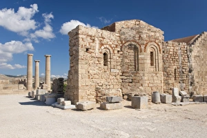 Byzantine Prints: Remains of the Byzantine church of Agios Ioannis on the Acropolis, Lindos, Rhodes