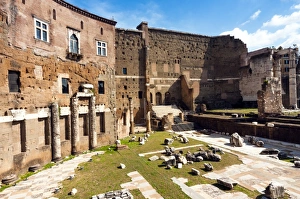 Portico Prints: Remains of Forum of Augustus, Side porticoes, Rome, Unesco World Heritage Site, Latium