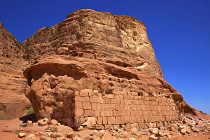 Remains Prints: Remains of T E Lawrences House, Wadi Rum, Jordan, Middle East