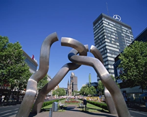 Kurfurstendam Prints: The Remembrance Church seen through modern sculpture