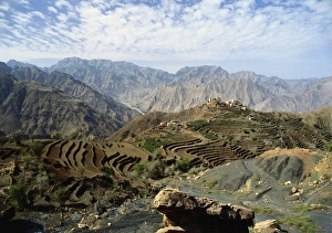 Terraced Field Prints: Remote Mountain Village, Yemen