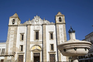 Evora Prints: Renaissance Fountain in the foreground with St