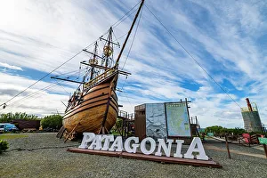 Docked Prints: Replica of historic ship, Nao Victoria Museo