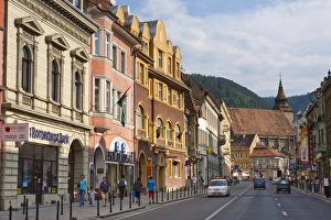 Brasov Prints: Republicii Street, Brasov, Transylvania, Romania, Europe