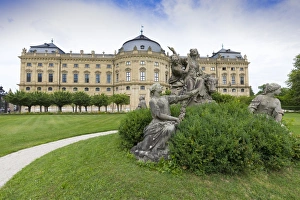 Franconia Prints: The Residence Palace, Hofgarten Park, UNESCO World Heritage Site, Wurzburg, Franconia
