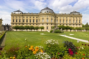 The Residence Palace, Hofgarten Park, UNESCO World Heritage Site, Wurzburg, Franconia