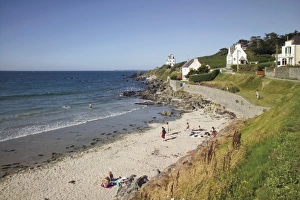 Cotes Darmor Prints: Resort town of Loquirec, on the Armorican corniche, Amorique coast, Finistere