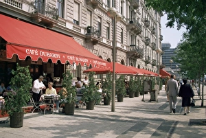 Awning Prints: Restaurant on the east bank of the Danube