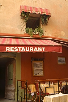 Cote Dazur Prints: Restaurant, Rue Saint Antoine, Cannes, Alpes Maritimes, Provence, Cote d Azur