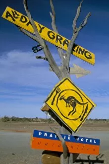 Wilderness Gallery: Restaurant sign for feral food, Outback, South Australia, Australia, Pacific