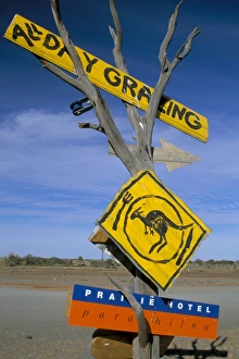 Wilderness Gallery: Restaurant sign for feral food, Outback, South Australia, Australia, Pacific