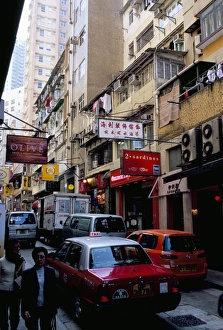Taxi Cab Prints: Restaurants, Soho, Mid-Levels, Hong Kong Island, Hong Kong, China, Asia