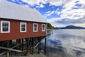 Fishing Industry Prints: Restored salmon cannery museum, Icy Strait Point, Hoonah, summer, Chichagof Island