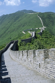 Descend Prints: A restored section of the Great Wall, Mutianyu, northeast of Beijing, China