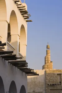 Images Dated 15th December 2007: The restored Souq Waqif with mud rendered shops and