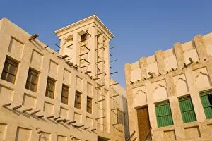 The restored Souq Waqif with mud rendered shops and