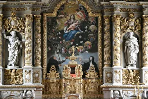 Depiction Prints: Retable in Notre-Dame de Croas-Batz church, Roscoff, Finistere, Brittany, France, Europe