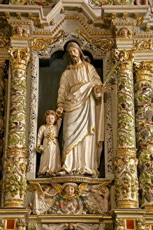 Finistere Prints: Retable in the Rosary detail dating from the 17th century showing St