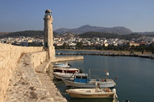 Light Houses Prints: Rethymno harbour, Crete, Greek Islands, Greece, Europe
