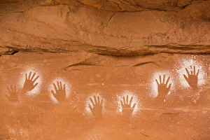 Identity Prints: Reverse Handprints, Ancestral Pueblo, up to 1000 years old, Lower Fish Creek, Bears