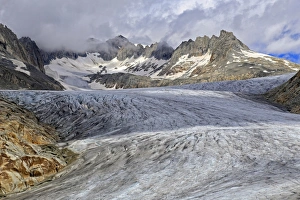 Rhone Glacier at Furka Pass, Canton of Valais, Swiss Alps, Switzerland, Europe