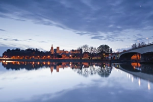 Avignon Prints: The Rhone River and the city of Avignon at dawn, Avignon, Vaucluse, France, Europe