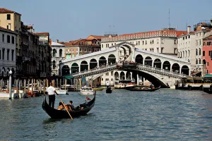 Canal Prints: Rialto Bridge, Grand Canal, Venice, UNESCO World Heritage Site, Veneto, Italy, Europe