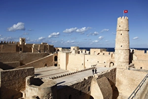 Tunisia Prints: Ribat (fortress) on Mediterranean coast, Monastir, Tunisia, North Africa, Africa