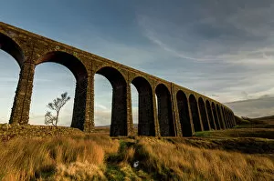 19th Century Gallery: Ribblehead Viaduct, sunset, Yorkshire Dales National Park, Yorkshire, England, United Kingdom