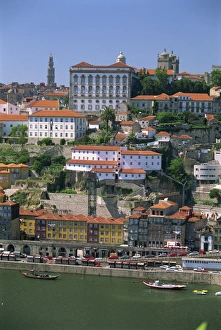 River Douro Prints: The Ribeira district on the waterfront of the Douro River