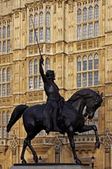 Houses Of Parliament Collection: Richard The Lionheart Statue, Houses of Parliament, UNESCO World Heritage Site