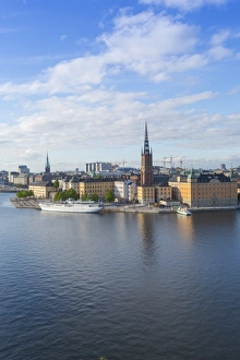 Stockholm Prints: Riddarholmen Church and city skyline from Sodermalm, Stockholm, Sweden, Scandinavia