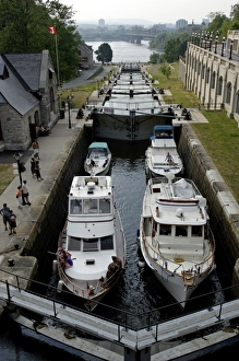 Images Dated 28th June 2007: The Rideau Canal, UNESCO World Heritage Site, City of Ottawa, Ontario Province