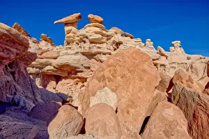 Hoodoo Prints: A ridge in the Devils Playground of crumbling hoodoos that resemble Goblins