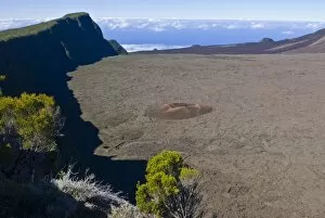 The rim of the Volcano of Piton de la Fournaise, La Reunion, Indian Ocean, Africa