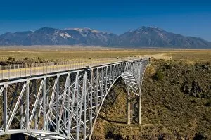 Images Dated 30th October 2008: Rio Grande Gorge Bridge and US Route 64, near Taos, New Mexico, United States of America
