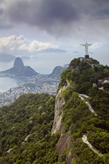 Rio de Janeiro landscape showing Corcovado, the Christ and the Sugar Loaf, UNESCO
