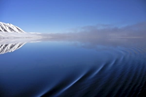 Ripple Prints: Ripples on sea in summer, Liefdefjorden, Spitzbergen, Svalbard, Arctic Norway