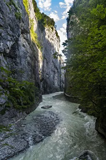 River Aare flowing through the Aare Gorge, Meiringen, Bernese Oberland, Switzerland