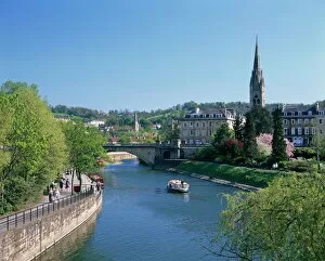 Somerset Collection: River Avon and the city of Bath, Avon, England, United Kingdom, Europe