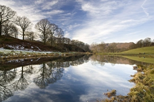 Images Dated 11th December 2010: River Brathay on a calm winters day with reflections of trees and distant fells