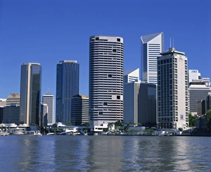 Brisbane Prints: The river and city skyline in Brisbane, Queensland, Australia, Pacific