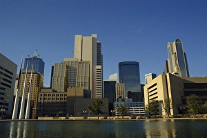 Texas Prints: The river and city skyline of Dallas