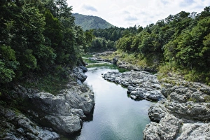 River contributing water to the Marlborough Sounds, South Island, New Zealand, Pacific