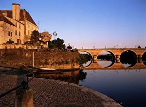 Aquitaine Prints: River Dordogne at Bergerac, Dordogne, Aquitaine, France, Europe